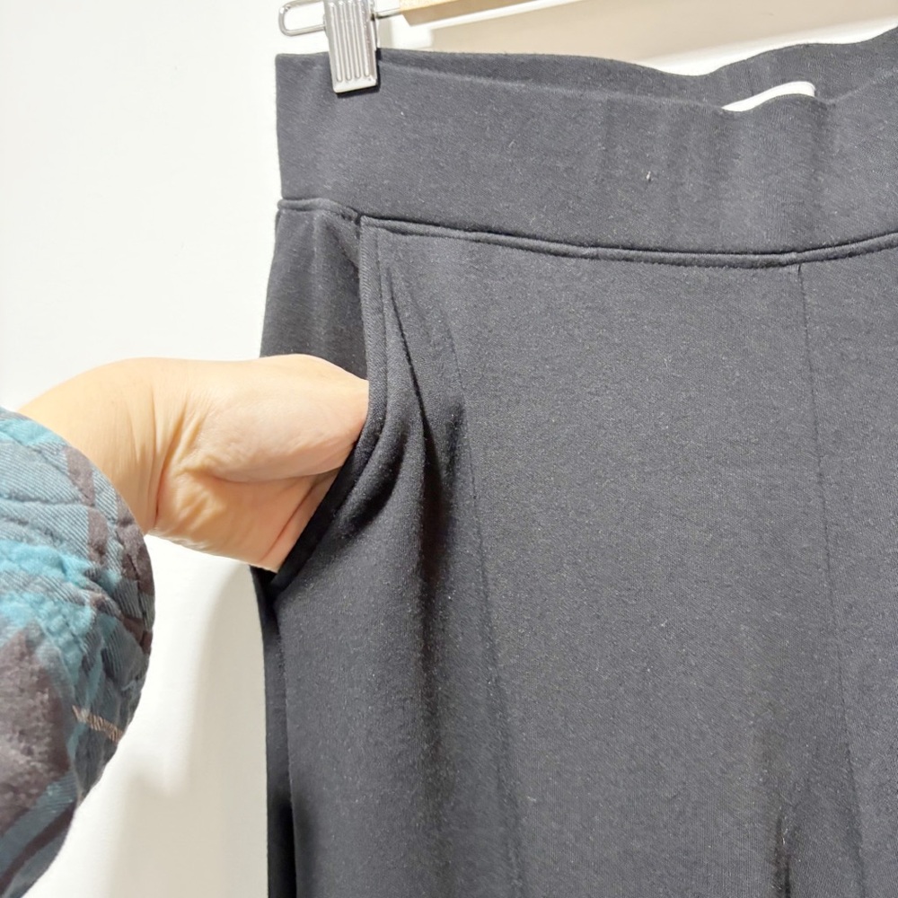 AYR Pants The High Hopes Wide Leg Size Medium Black Pima Cotton Modal Wide Leg - Picture 8 of 16